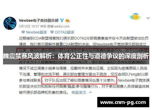 魏震禁赛风波解析：体育公正性与道德争议的深度剖析